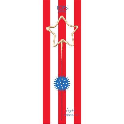 Big 8" Gold Star Sparkler Wand Card