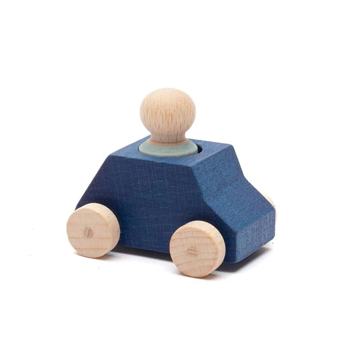Blue Wooden Car with Figure