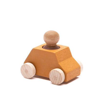 Ochre Wooden Car with Figure