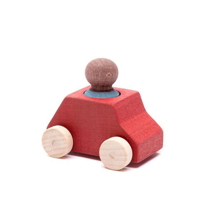 Red Wooden Car with Figure