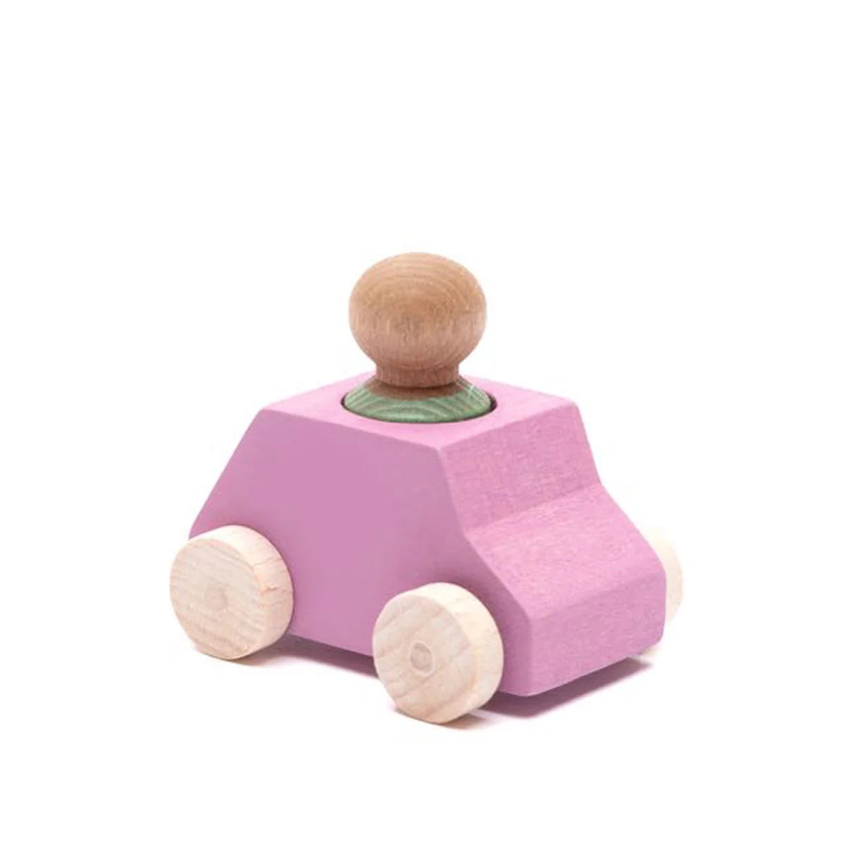 Pink Wooden Car with Figure