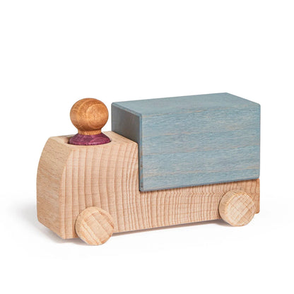 Grey Wooden Truck with Figure
