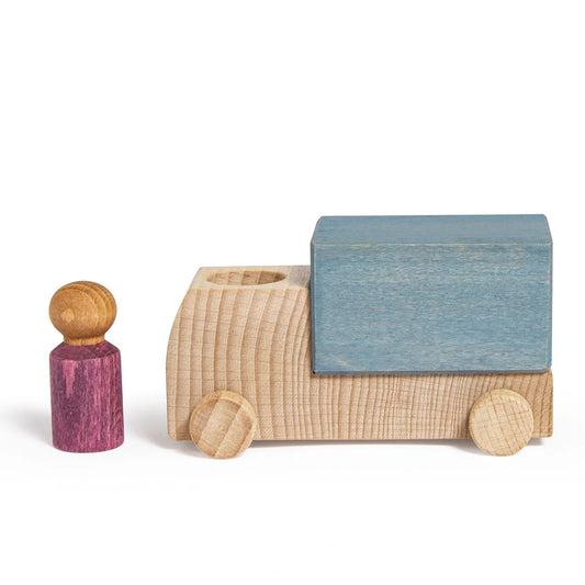 Grey Wooden Truck with Figure