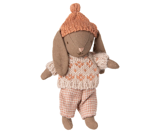 Winter Bunny (Micro) - Brown with Rose