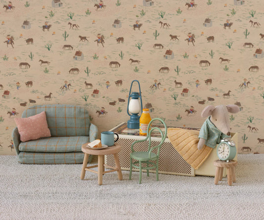 Little Brother Mouse in Matchbox - White with Multi-Color Dots