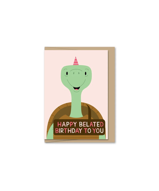 Mini Belated Turtle Greeting Card
