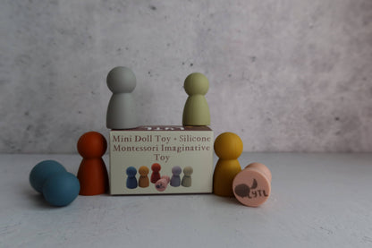Montessori Mini Silicone Peg Dolls | Toddler Sensory Toy Set