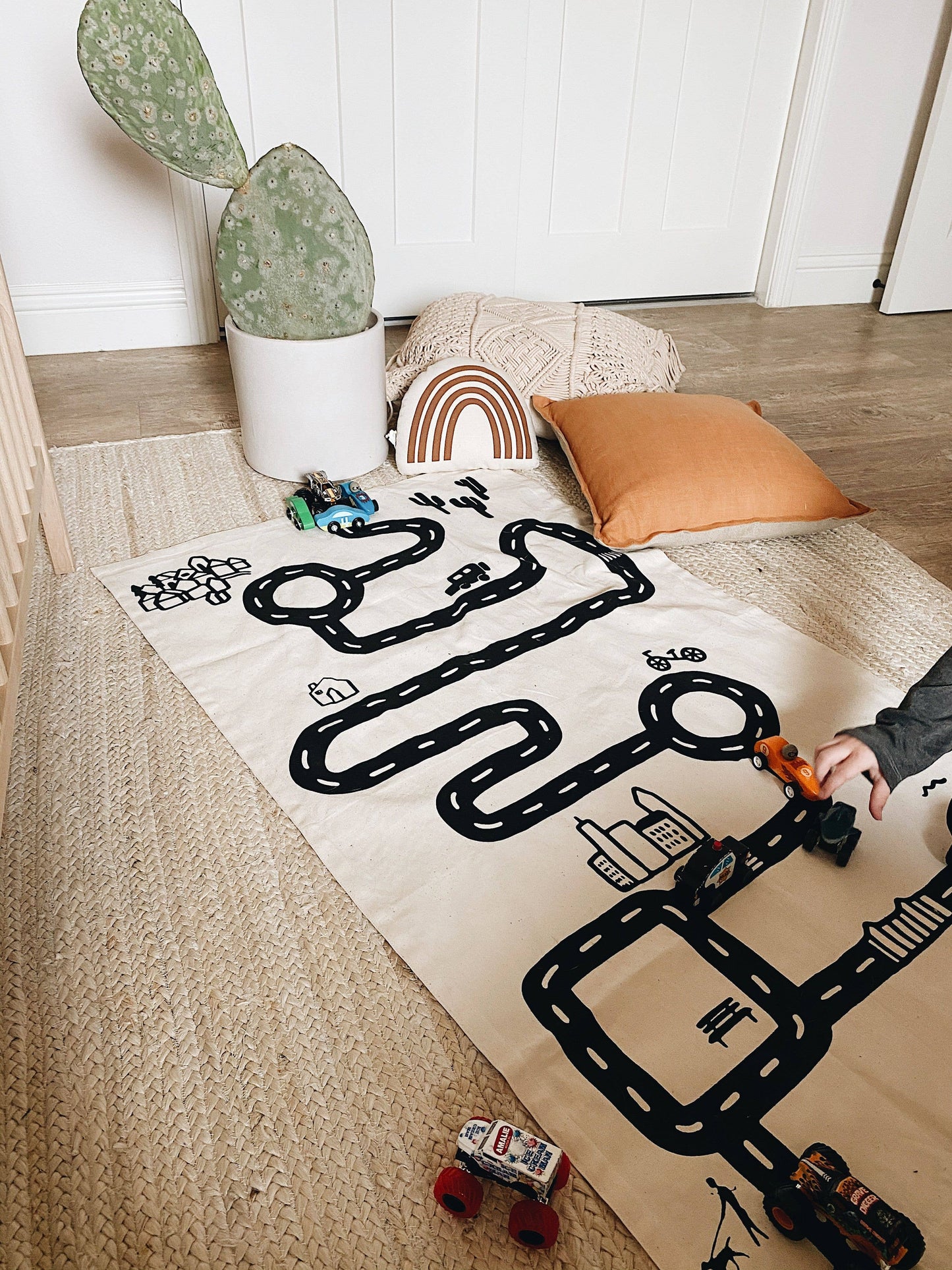 Canvas Floor Mat | Play Mat for Kids | Roll-Up Toy Mat