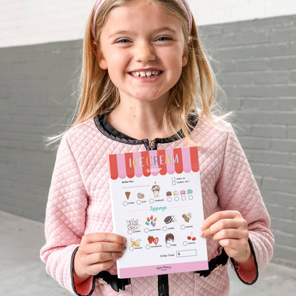 Pretend Play Notepad - Ice Cream Shop