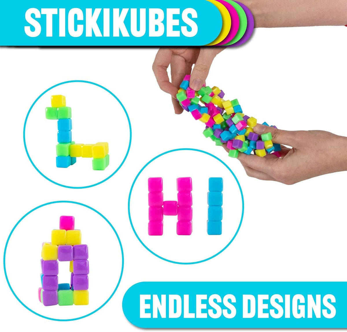 StickiKubes Tub - Neon Colors