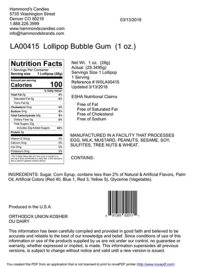 Handmade Lollipop - Bubblegum