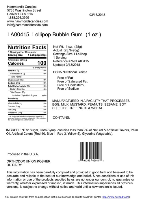 Handmade Lollipop - Bubblegum