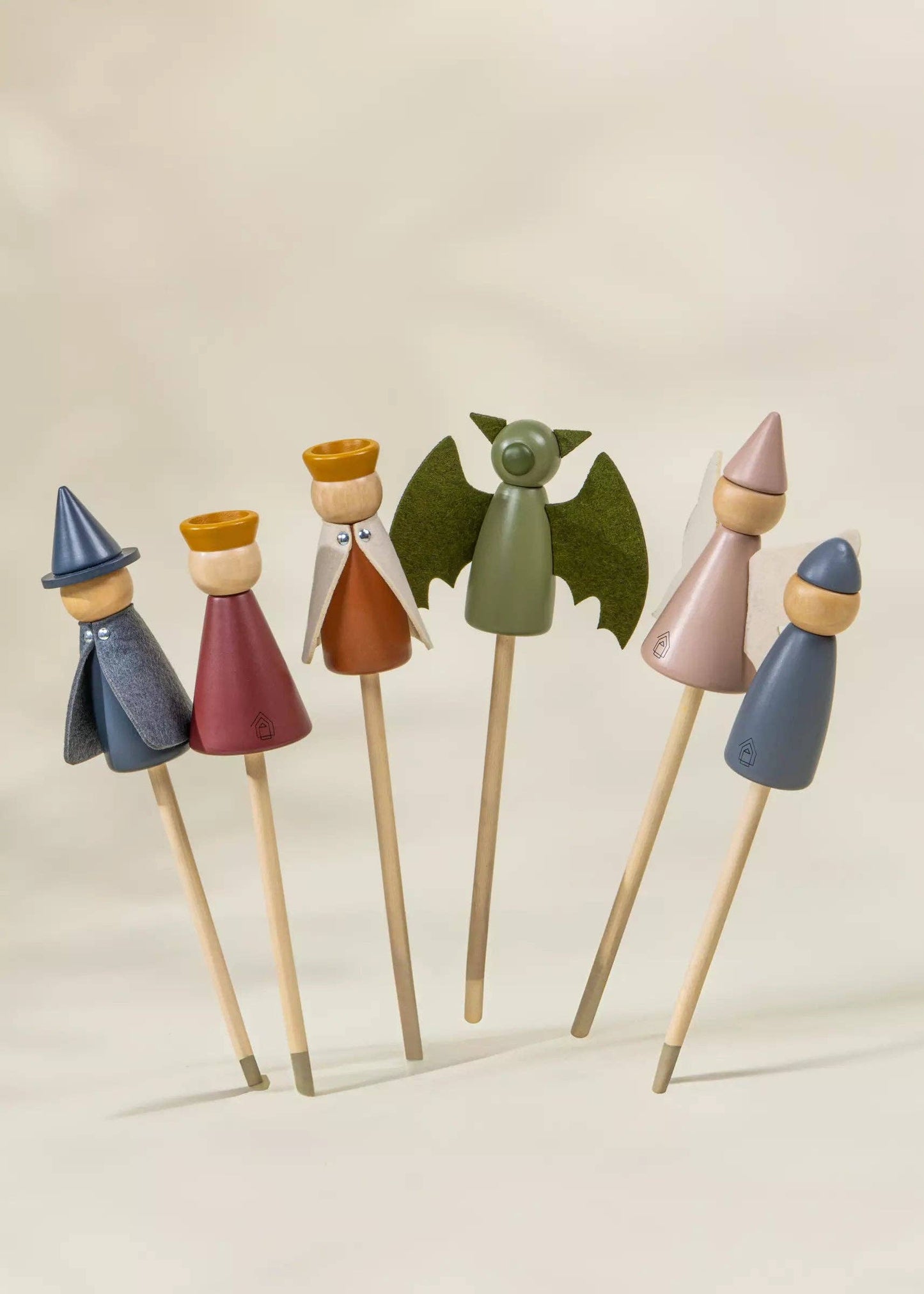 Set of 6 Wooden Puppets