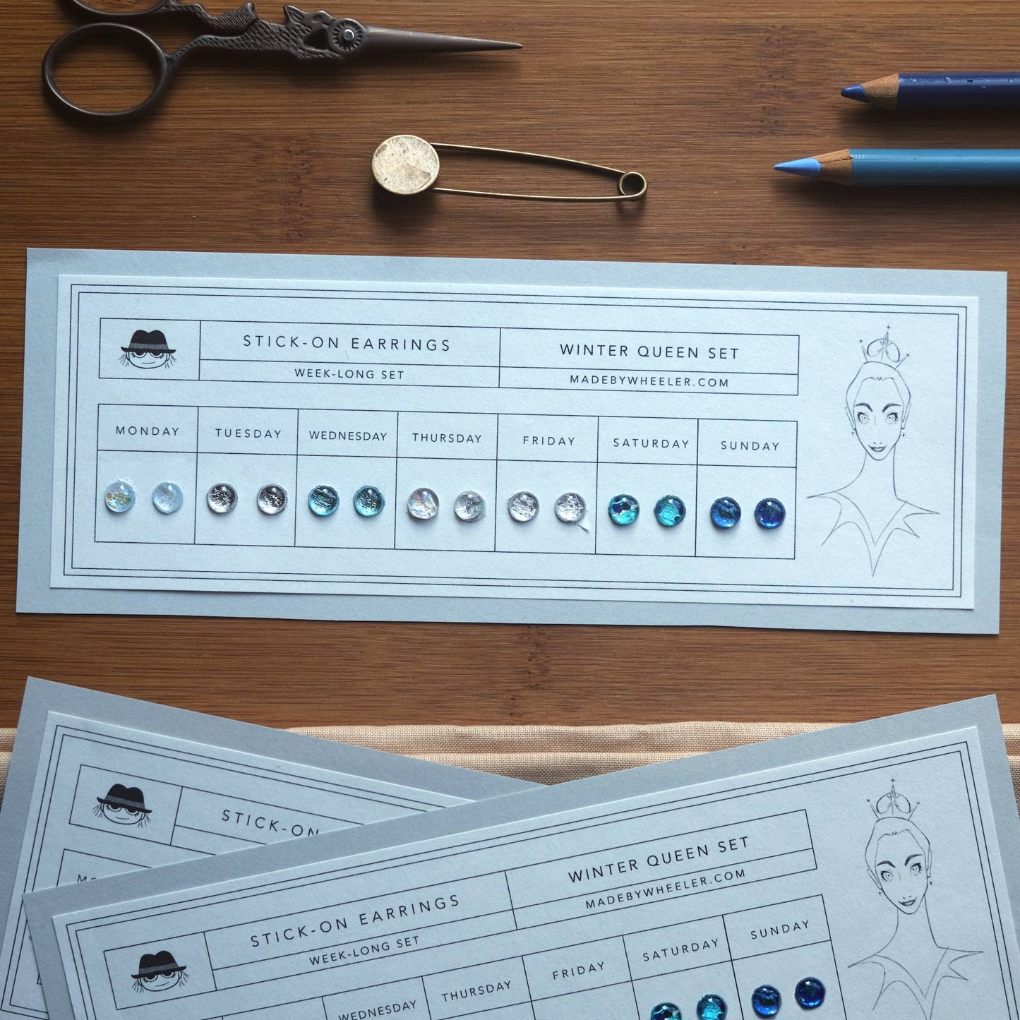 Winter Queen Stick-On Earring Set