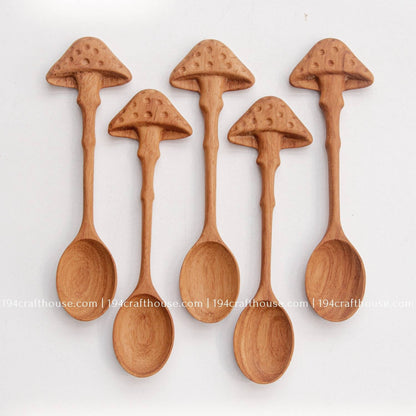 Wooden Spoon Mushroom Handle