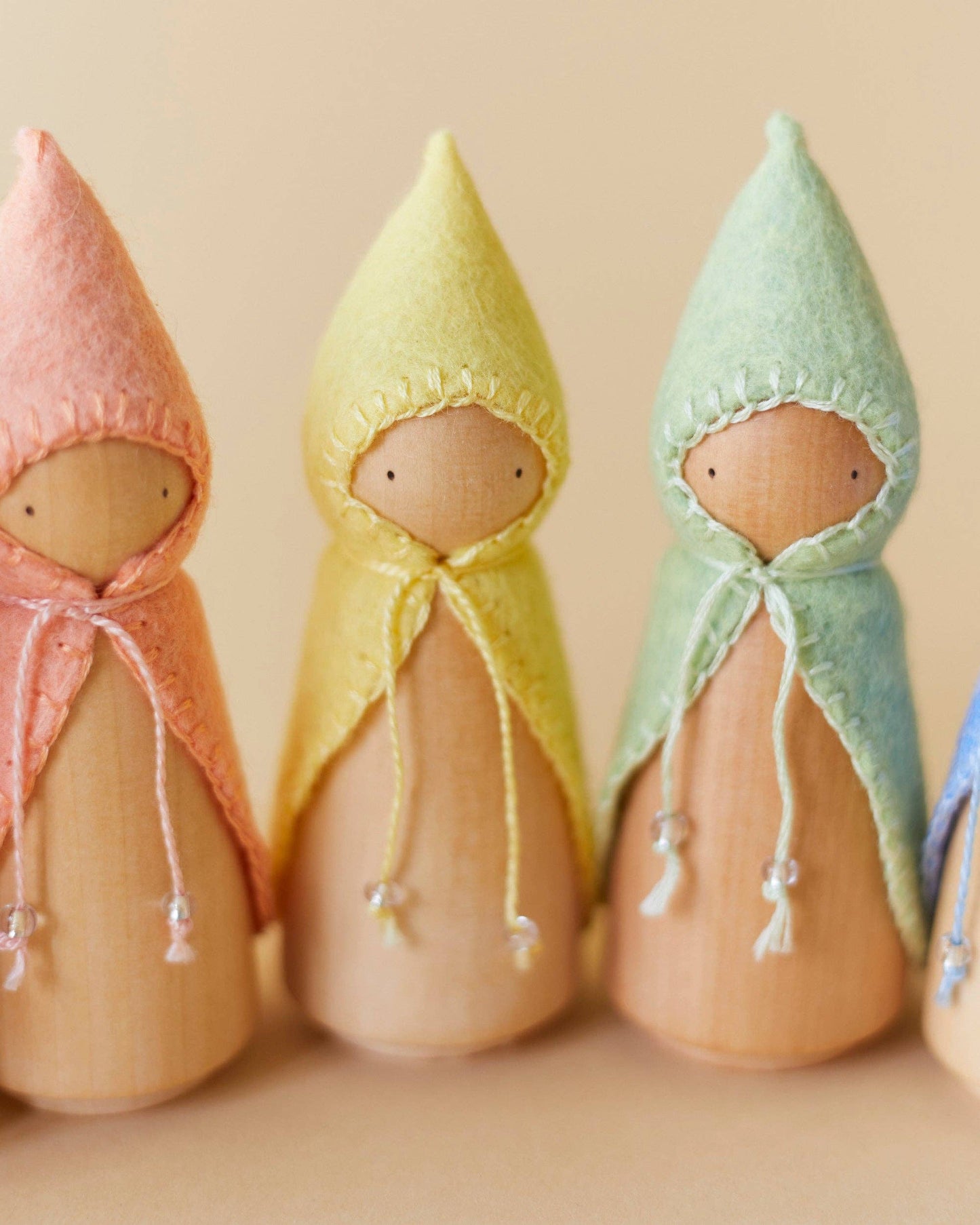 Pastel Rainbow Wooden Gnome