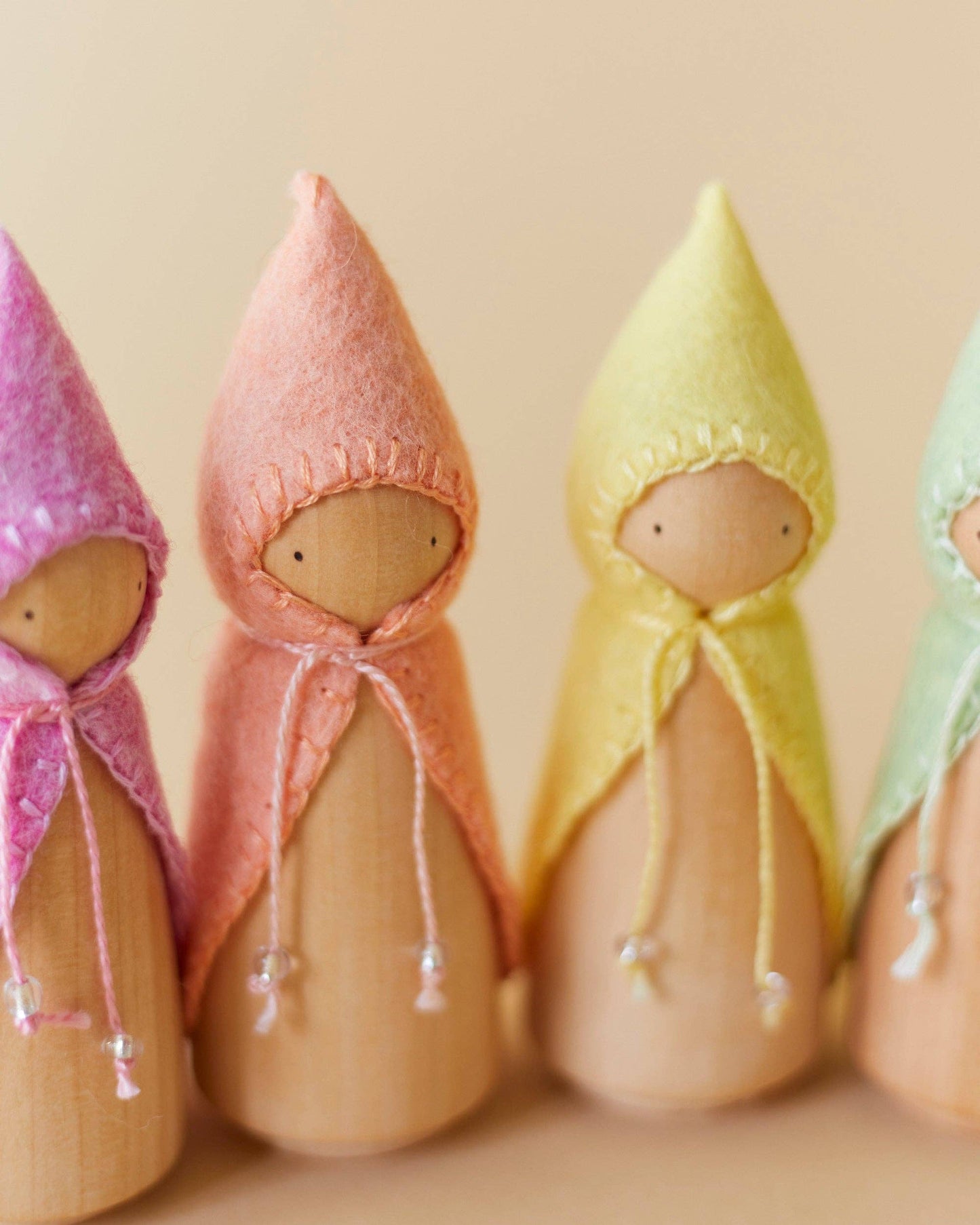 Pastel Rainbow Wooden Gnome