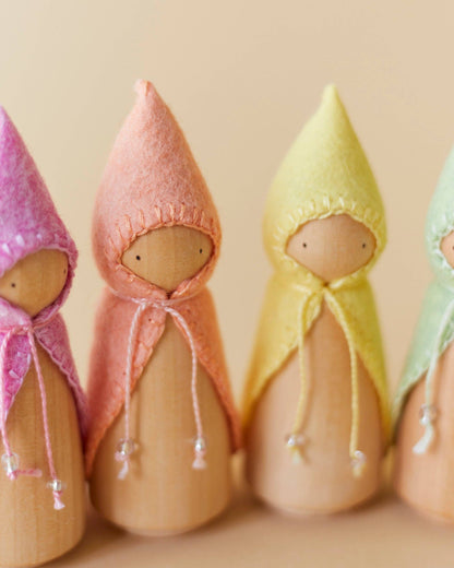 Pastel Rainbow Wooden Gnome