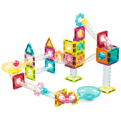 PicassoTiles 60pc Travel Size Marble Run Building Set