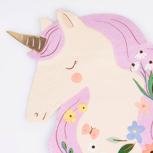 Meadow Unicorns Shaped Napkins
