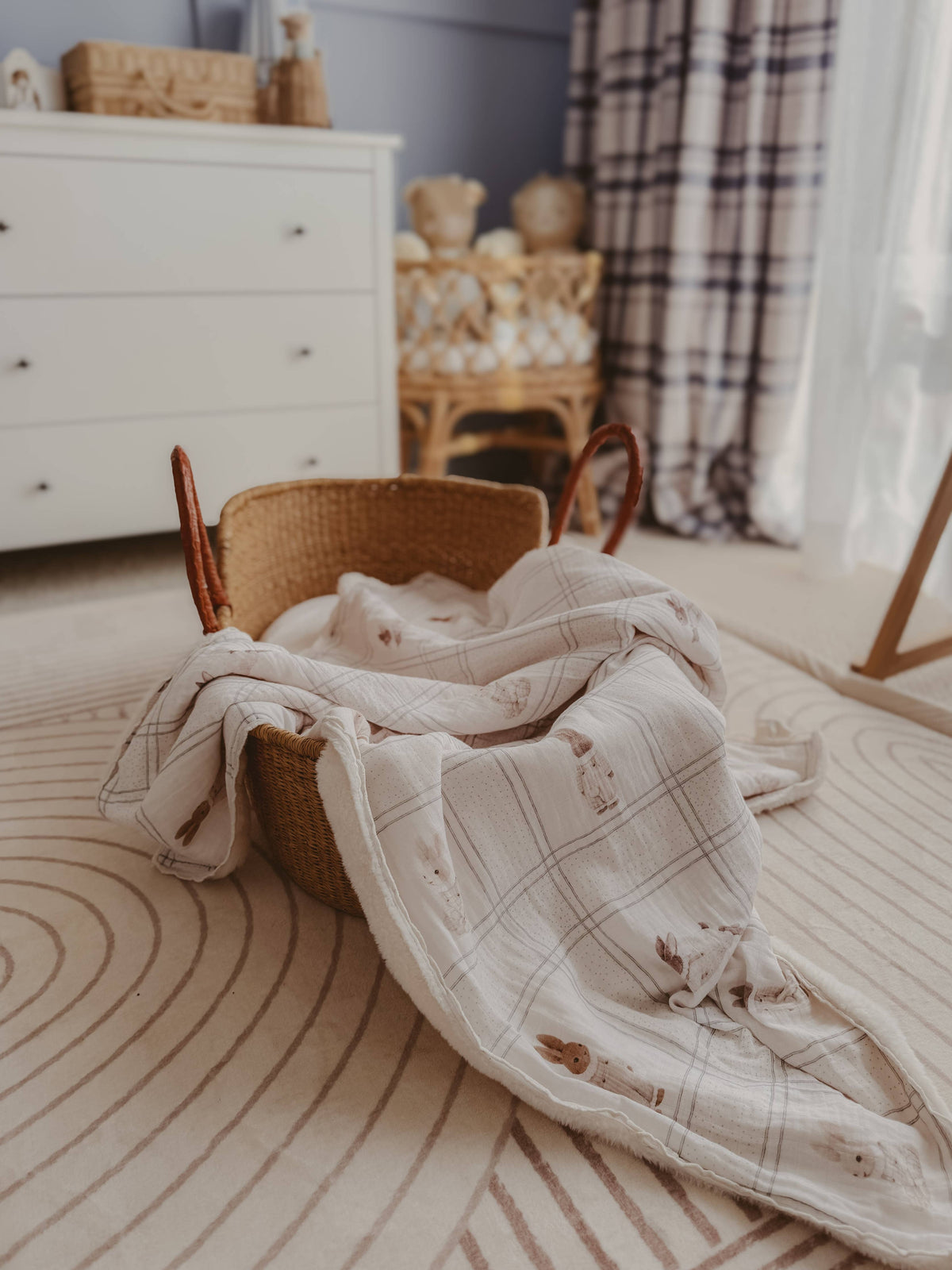 Little Cottontail Fur Lined Cot Blanket