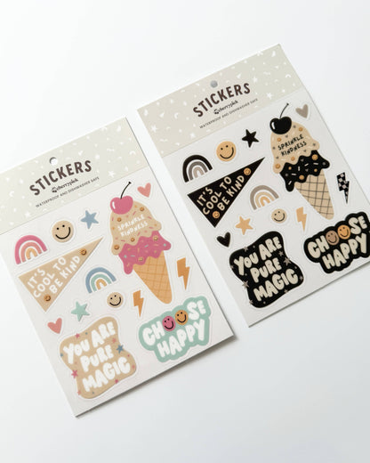 Kindness Waterproof Sticker Sheet (Neutral)