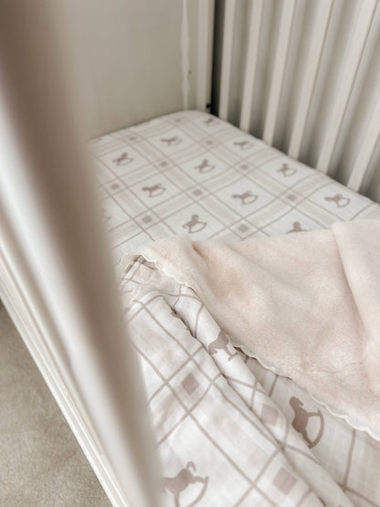 The Rocking Horse Fur Lined Cot Blanket