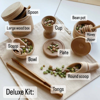 Montessori Wooden Sensory Bin Tool Kit - Finished