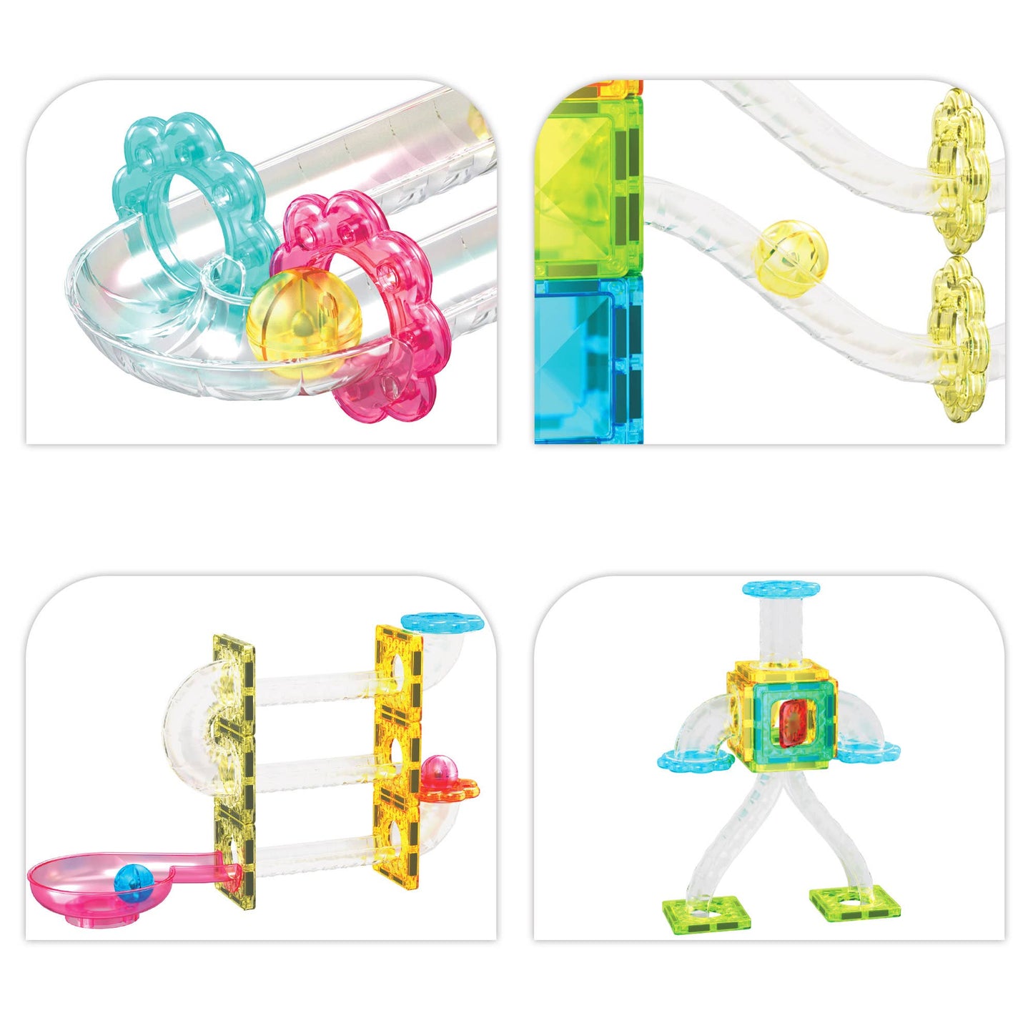 PicassoTiles 60pc Travel Size Marble Run Building Set