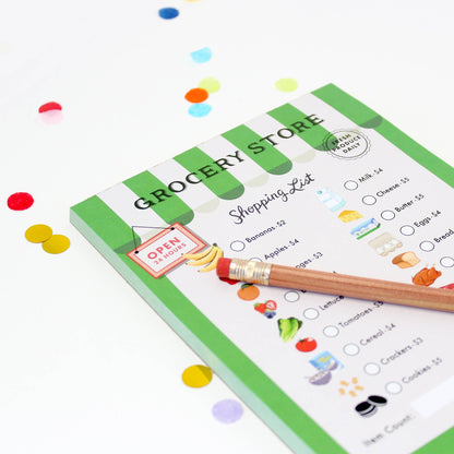 Pretend Play Notepad - Grocery Store