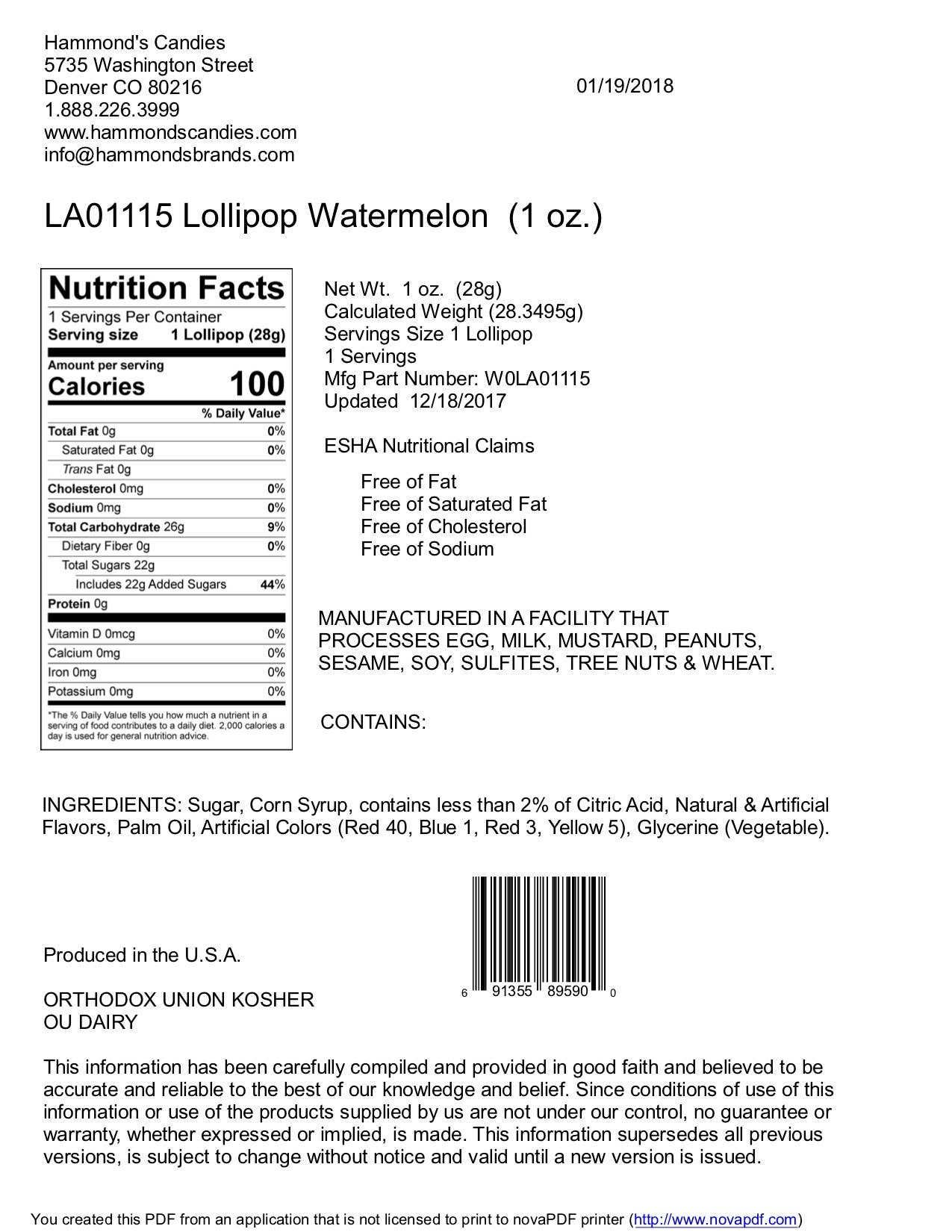 Handmade Lollipop - Watermelon