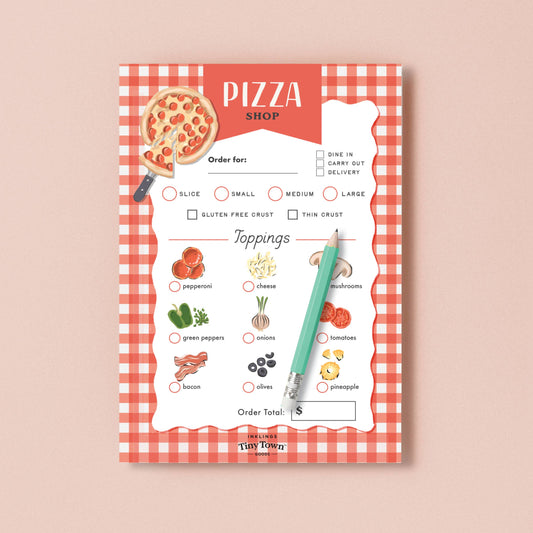 Pretend Play Notepad - Pizza Shop