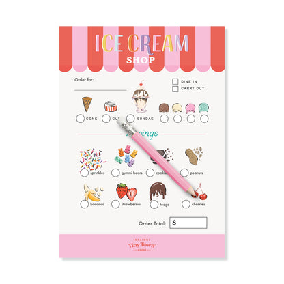 Pretend Play Notepad - Ice Cream Shop