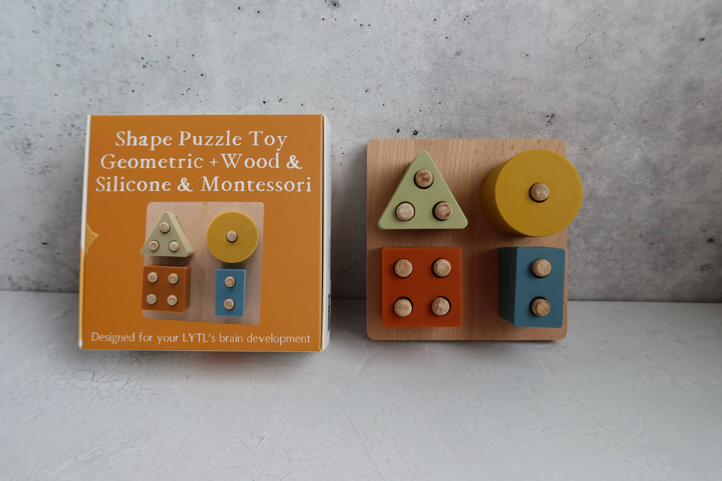 Montessori Shape Puzzle Toy | Wood & Silicone Toddler Toy