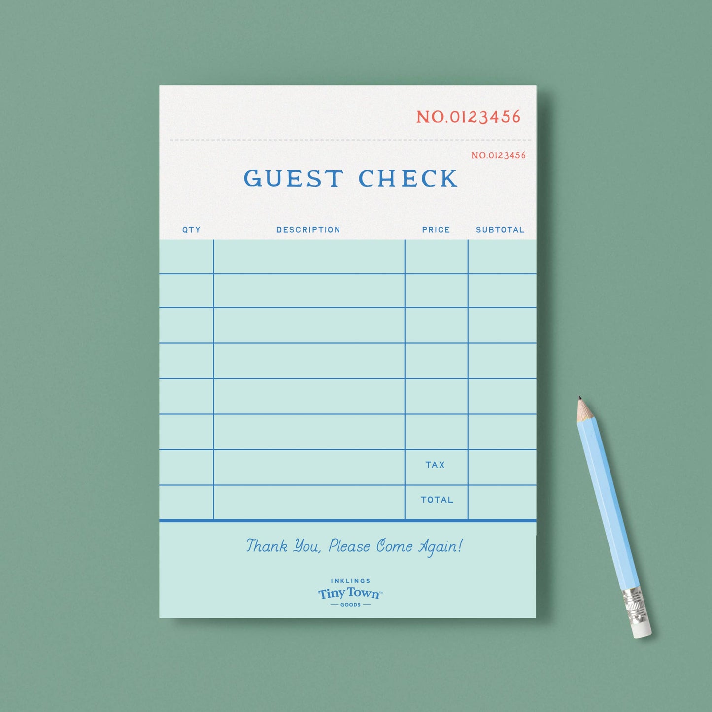 Pretend Play Notepad - Guest Check