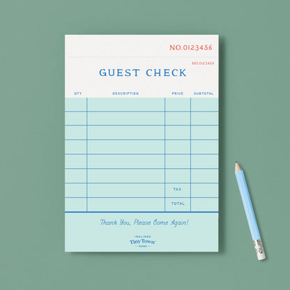 Pretend Play Notepad - Guest Check