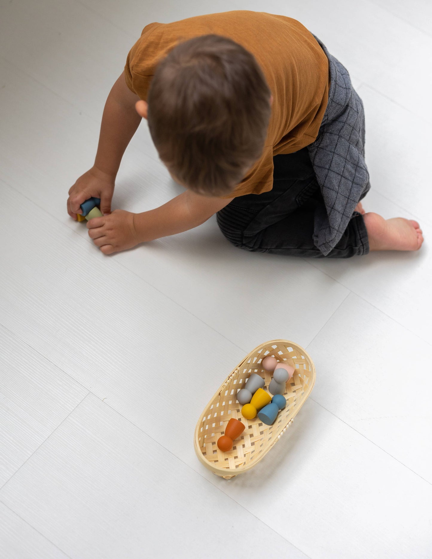 Montessori Mini Silicone Peg Dolls | Toddler Sensory Toy Set