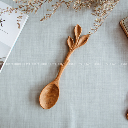 Wooden Spoon Leaf Handle