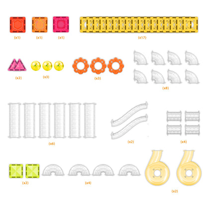 PicassoTiles 60pc Travel Size Marble Run Building Set