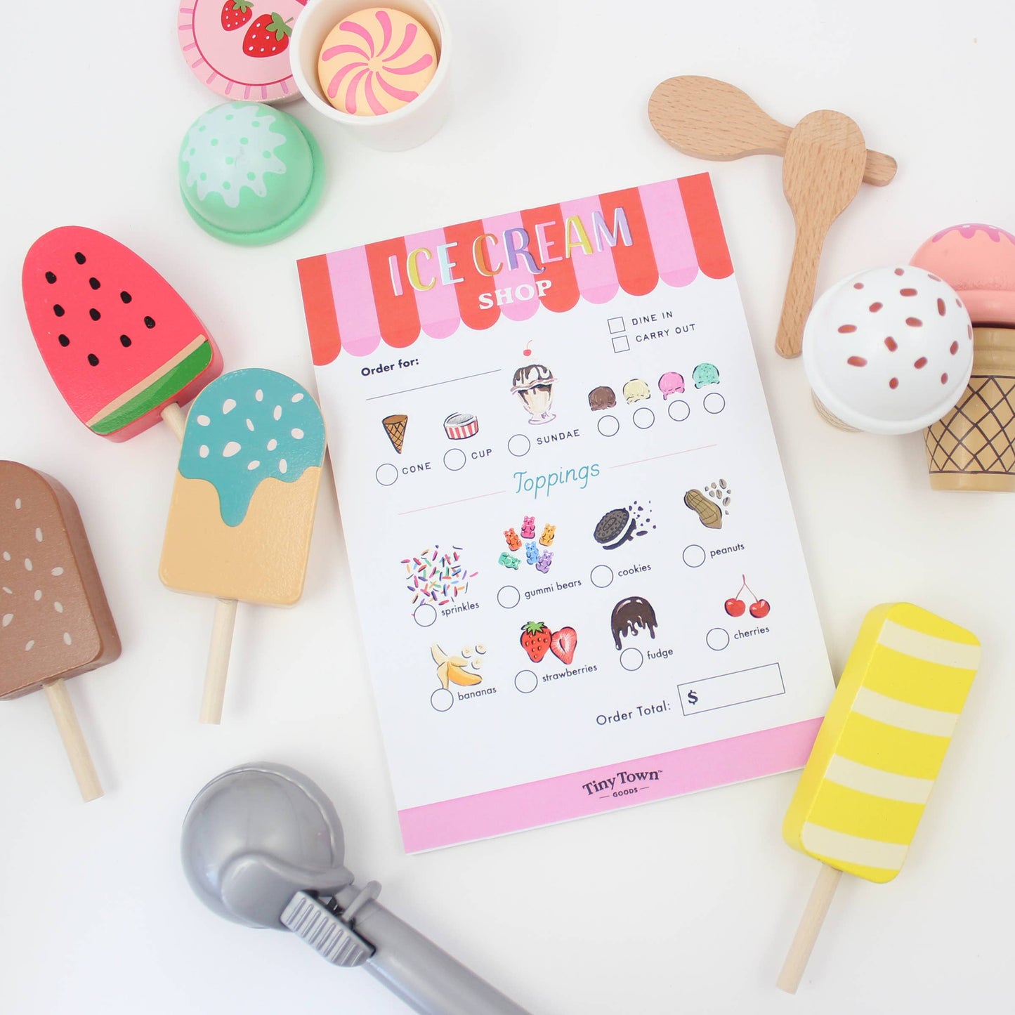 Pretend Play Notepad - Ice Cream Shop