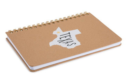 6" x 9.5" Kraft Cover Spiral Notebook - Texas