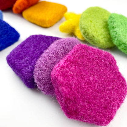 Felt Sorting Shapes - Rainbow Party