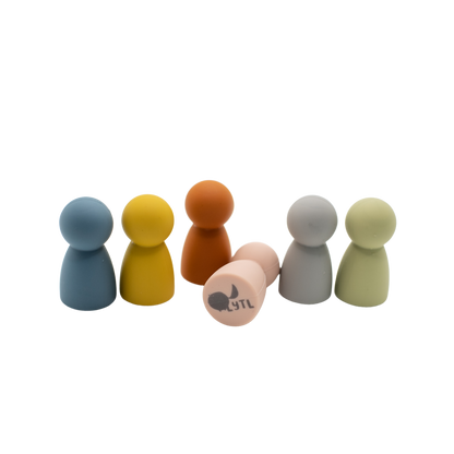 Montessori Mini Silicone Peg Dolls | Toddler Sensory Toy Set