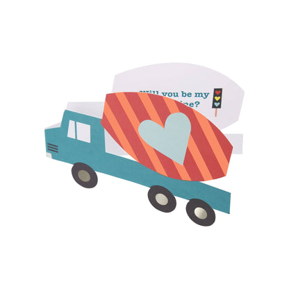 Truck Kids Valentine's Cards & Stickers Set
