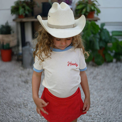 Howdy Vintage Ringer Tee - Blue