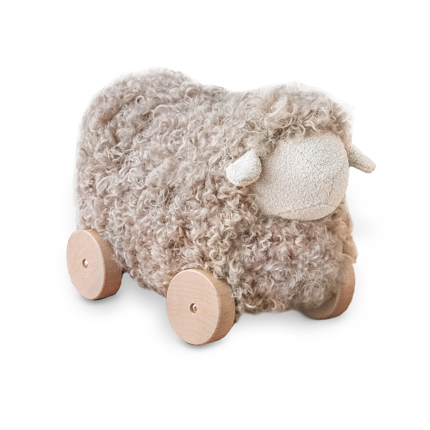 BUTTON // pull-along sheep taupe