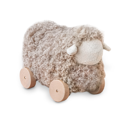 BUTTON // pull-along sheep taupe