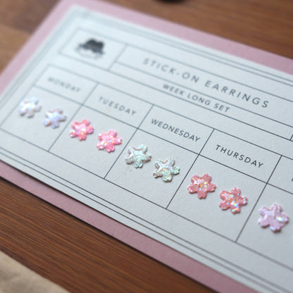 Cherry Blossom Stick-On Earring Set