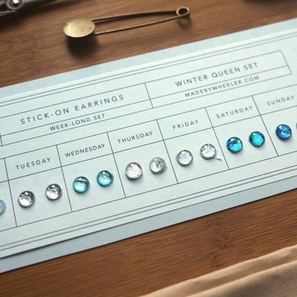 Winter Queen Stick-On Earring Set