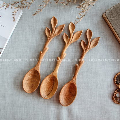 Wooden Spoon Leaf Handle